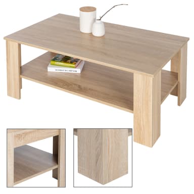 ML Design sofabord i moderne træ look, 100 × 43 × 57 cm, spånplader, Sonoma eg,