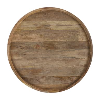 WOMO-DESIGN Orientalsk sofabord Madrid Ø75x35 cm rundt, natur / hvid, massiv
