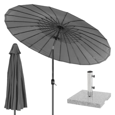 Parasol Shanghai med stativ Ø 325 cm Antracit fremstillet af aluminium og
