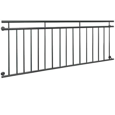Fransk altan sprosser rækværk antracit rod rækværk 225 x 90 cm