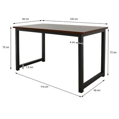 ML-Design skrivebord med et moderne design, 120x60x75 cm, Sort Valnød,