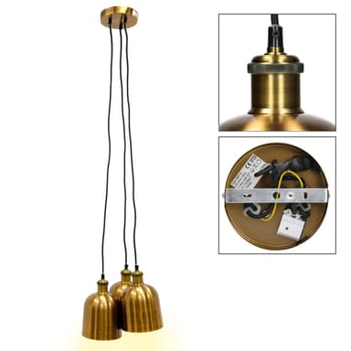 Hængelampe 120,5 cm lavet af metal cm E27 3 lys