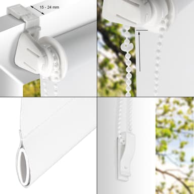 ECD Germany mørklægningsgardin 85 x 150 cm - brun - Klemmfix - uden boring - til