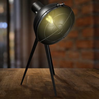 Bordlampe Bordlampe Retro Vintage gulvlampe sengelampe Stativ Sort
