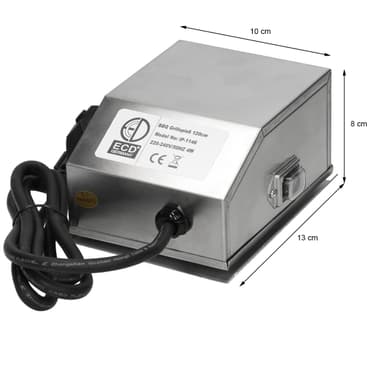 ECD Germany grillspydssæt 120cm med 2x kødnål og rustfri stålmotor 2 o / min -