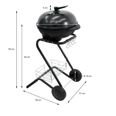 ML-2000W elektriske grill design Ø40cm som en bordplade grill Egnet 2i1
