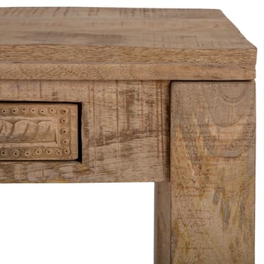 WOMO-DESIGN konsol bord med 2 skuffer 76x132x40 cm, naturlige, unikke,