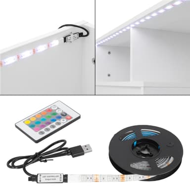 ML-Design Moderne TV Lowboard TV-stativ med LED Beleuchting for tv, 130x49x45cm,