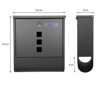 Letterbox væg Postkasse Postkasse avis holder avis roll stål Sort