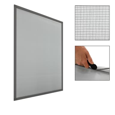Insektnet Grå 130 x 150 cm vindue insekt vindue aluminiumsramme