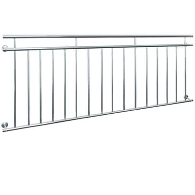 ECD Germany fransk altan 225 x 90 cm | 16 tværbjælker | genspejlende | rustfrit