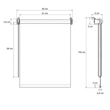ECD Germany mørklægningsgardin 85 x 150 cm - brun - Klemmfix - uden boring - til