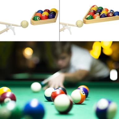 ECD-Germany billard tilbehør kit tilbehørssæt, komplet sæt inkl. 4 køer, kø