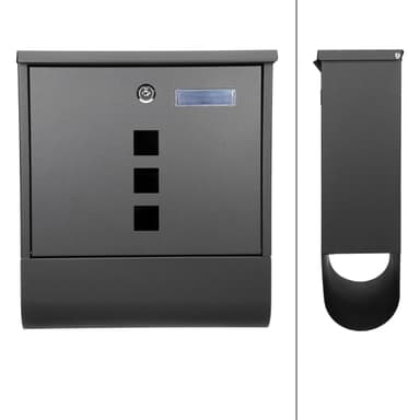 Letterbox væg Postkasse Postkasse avis holder avis roll stål Sort