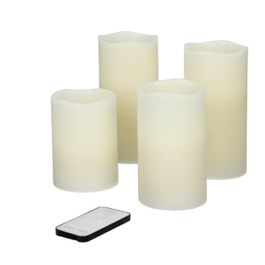 LED Stearinlys 4 Pack med fjernbetjening flimrende virkelige vokslys sæt Candle
