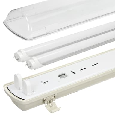 LED fugttætte armatur Armatur 2 x 120 cm rør kælder garage