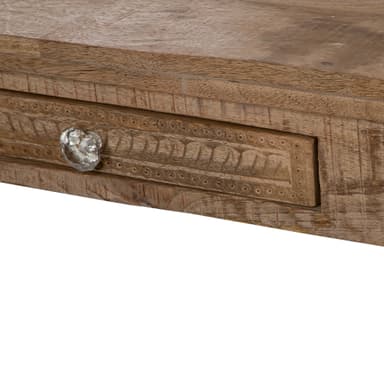 WOMO-DESIGN konsol bord med 2 skuffer 76x132x40 cm, naturlige, unikke,