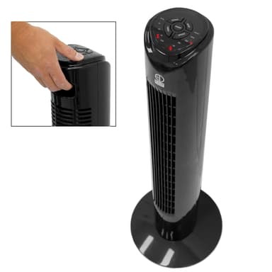 Pedestal fan piedestal fan tårn ventilator fan fjernbetjening 45W Sort