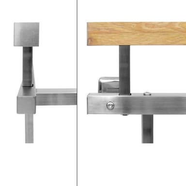 Fransk altan gelænder bar gelænder i rustfrit stål 128x90 cm træ-finish gitter