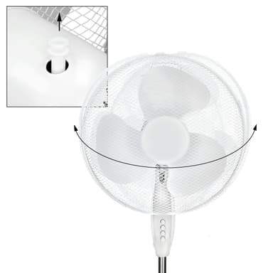 2 x piedestal fan med drejefunktion vind maskine mellemkøler oscillation 45W