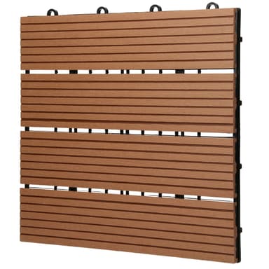 ECD Germany WPC terrassefliser 30x30 cm 55er besparelsessæt til 5m² lysebrun i