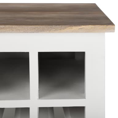Womo Design Vinskab med glasbeslag og dør, 55x95x42cm, hvid / træ look, unik,