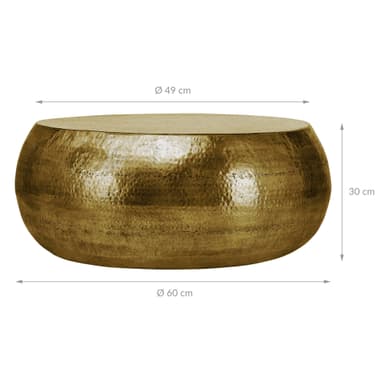Sofabord Ø 60x30 cm Guld Aluminium WOMO Design