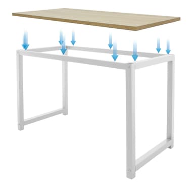 ML-Design skrivebord computer skrivebord 120x60x74,5 cm træ eg og hvid med