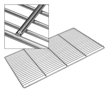 Rustfrit stål grill rustfrit stål grill rist med aftagelige håndtag 54 x 34 cm