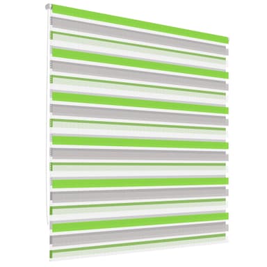 ECD Germany dobbelt rullegardin 60 x 150 cm - grøn-grå-hvid - Klemmfix - dobbelt