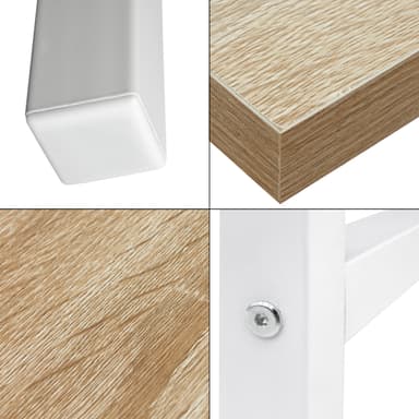 ML-Design skrivebord computer skrivebord 120x60x74,5 cm træ eg og hvid med