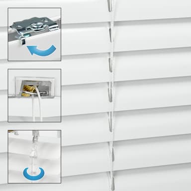 ECD Germany Aluminium blinds 40 x 130 cm - Hvid - aluminium finner - visuelle,