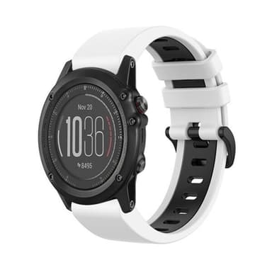 Armband till Garmin Fenix 3 26mm - Vit & Svart