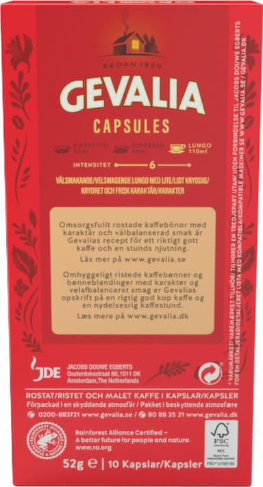 Gevalia Lungo 6 Classico kapsler 4051002