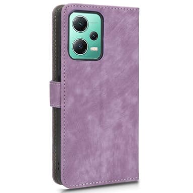 SKALO Xiaomi Redmi Note 12 5G Flip Cover m. pung i PU-læder - Lilla
