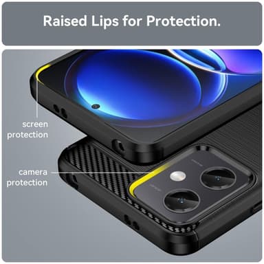 SKALO Xiaomi Redmi Note 12 5G Armor Carbon Stødsikker TPU-cover - Sort