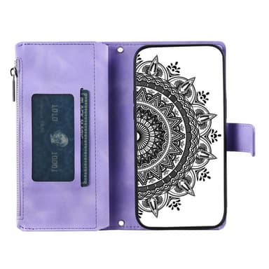 SKALO Xiaomi Redmi Note 12 4G Big Wallet Mandala Pungetaske - Lilla