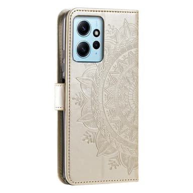 SKALO Xiaomi Redmi Note 12 4G Mandala Flip Cover - Guld