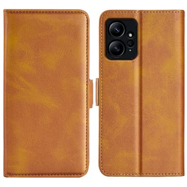 SKALO Xiaomi Redmi Note 12 4G Premium Wallet Flip Cover - Lys brun
