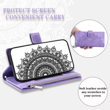 SKALO Xiaomi Redmi Note 12 4G Big Wallet Mandala Pungetaske - Lilla