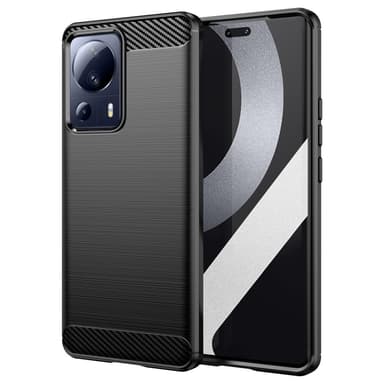 SKALO Xiaomi 13 Lite Armor Carbon Stødsikker TPU-cover - Sort