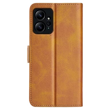 SKALO Xiaomi Redmi Note 12 4G Premium Wallet Flip Cover - Lys brun