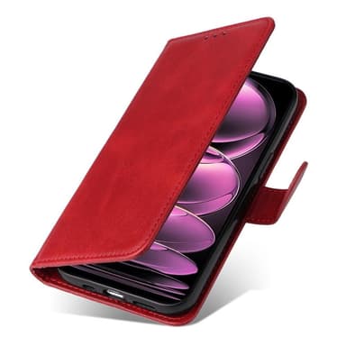 SKALO Xiaomi Redmi Note 12 Pro 5G Flip Cover m. pung i PU-læder - Rød