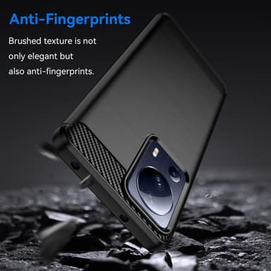 SKALO Xiaomi 13 Lite Armor Carbon Stødsikker TPU-cover - Sort