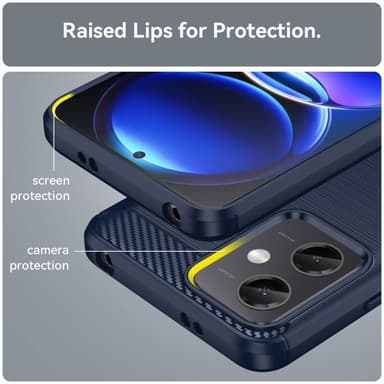 SKALO Xiaomi Redmi Note 12 5G Armor Carbon Stødsikker TPU-cover - Blå