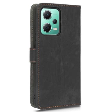 SKALO Xiaomi Redmi Note 12 5G Flip Cover m. pung i PU-læder - Sort
