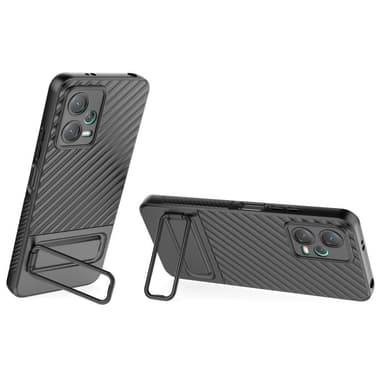 SKALO Xiaomi Redmi Note 12 5G Twill 2.0 TPU-Cover med rack - Sort