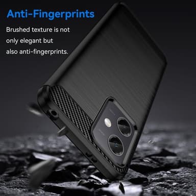 SKALO Xiaomi Redmi Note 12 5G Armor Carbon Stødsikker TPU-cover - Sort