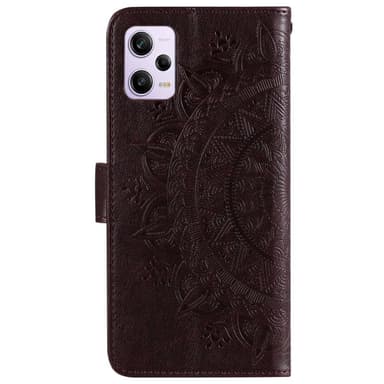 SKALO Xiaomi Redmi Note 12 Pro 5G Mandala Flip Cover - Brun