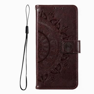 SKALO Xiaomi Redmi Note 12 Pro 5G Mandala Flip Cover - Brun
